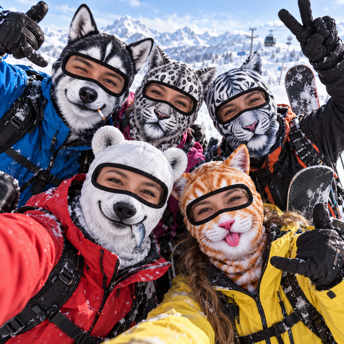 Funny Animal Ski Mask, 3D Animal Balaclava, Winter Face Mask Costume