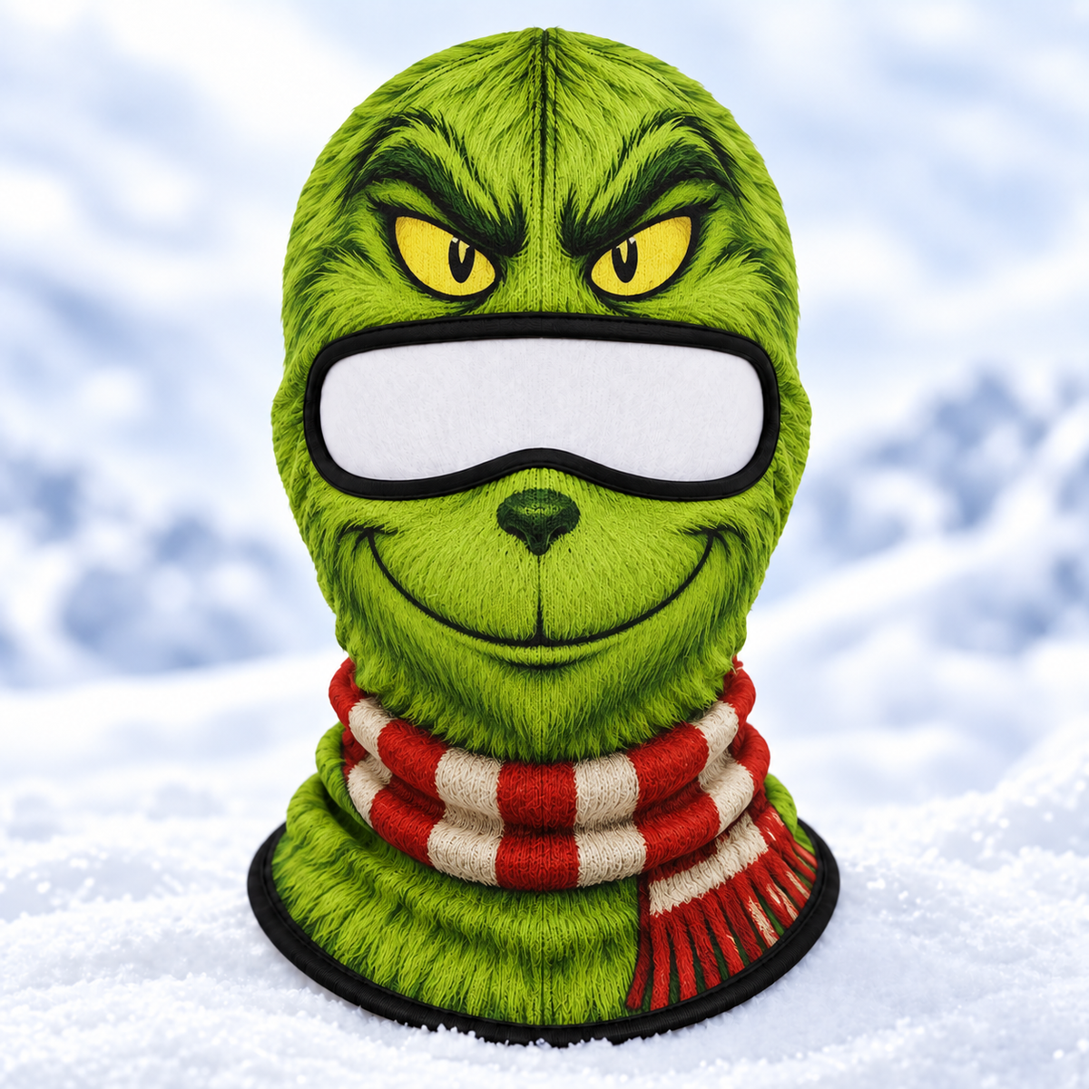 Funny Mr and Mrs Green Monster Ski Mask, Couple Winter Balaclava, Holiday Character Face Cover, Skiing Snowboard Gift
