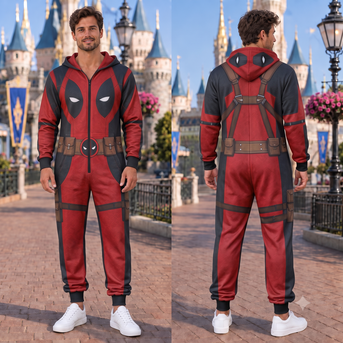 Matching Family Christmas Onesie Pajamas - Superhero Costume Jumpsuit for Adults, Kids & Baby