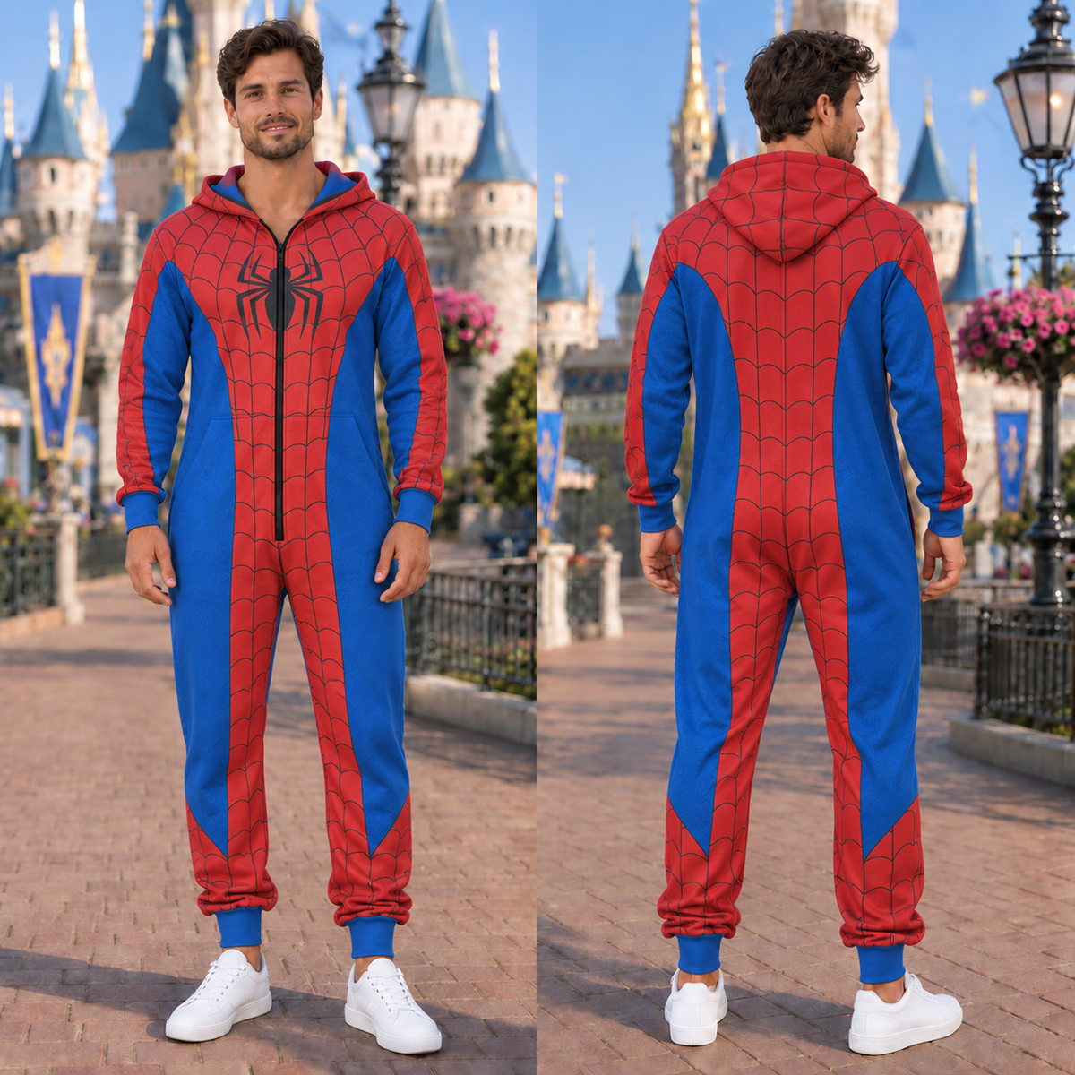 Matching Family Christmas Onesie Pajamas - Superhero Costume Jumpsuit for Adults, Kids & Baby