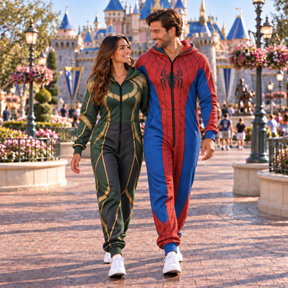 Matching Family Christmas Onesie Pajamas - Superhero Costume Jumpsuit for Adults, Kids & Baby