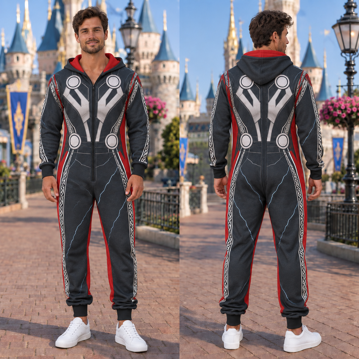 Matching Family Christmas Onesie Pajamas - Superhero Costume Jumpsuit for Adults, Kids & Baby