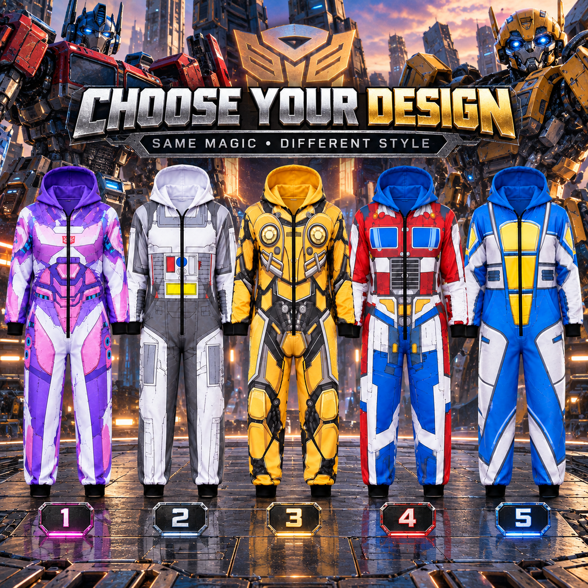 Robot Costume Jumpsuit Pajamas, Mecha Onesie, Matching Group Outfit, Robot Cosplay Sleepwear