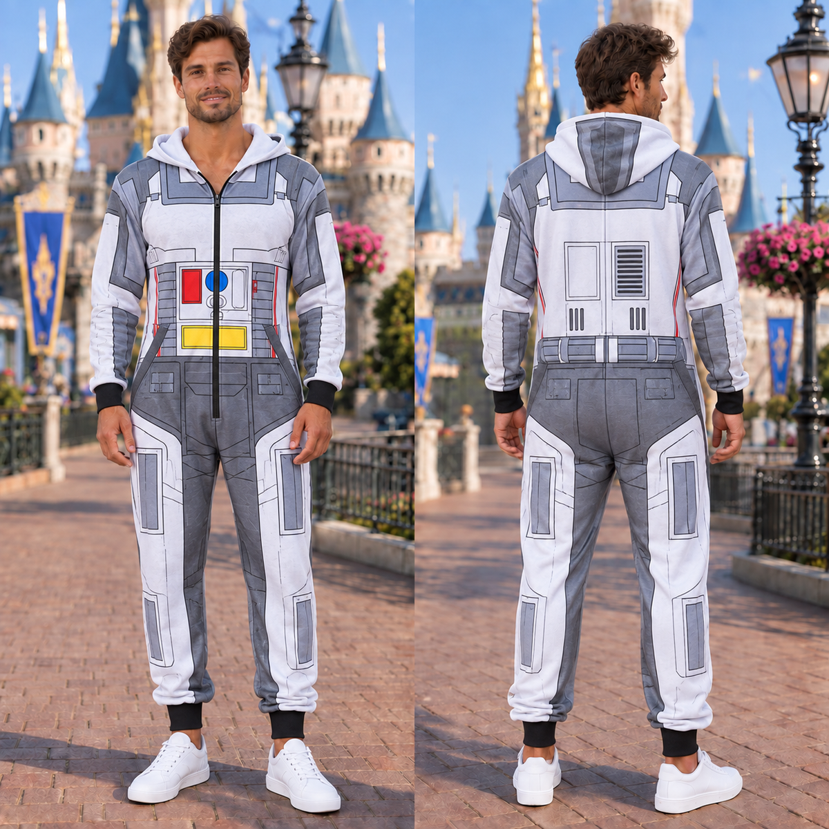 Robot Costume Jumpsuit Pajamas, Mecha Onesie, Matching Group Outfit, Robot Cosplay Sleepwear