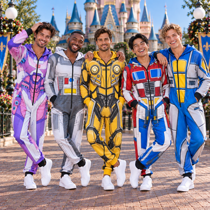 Robot Costume Jumpsuit Pajamas, Mecha Onesie, Matching Group Outfit, Robot Cosplay Sleepwear