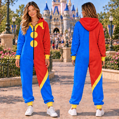 Circus Character Jumpsuit Pajamas, Colorful Cosplay Onesie, Matching Group Halloween Costume, Party Outfit