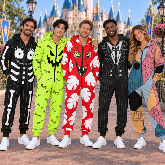Spooky Halloween Character Jumpsuit Pajamas, Skeleton Monster Onesie, Matching Group Costume, Halloween Party Outfit