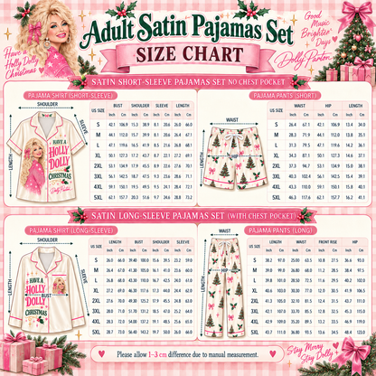 Christmas Satin Pajama Set for Women - Patchwork Butterfly & Floral Print Pajamas