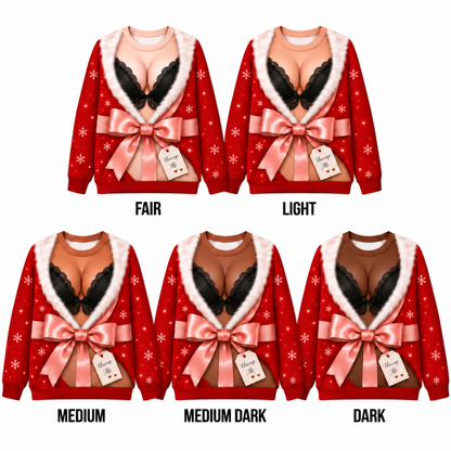 Naughty Couples Ugly Christmas Sweaters - Ho Ho Ho His & Her Set