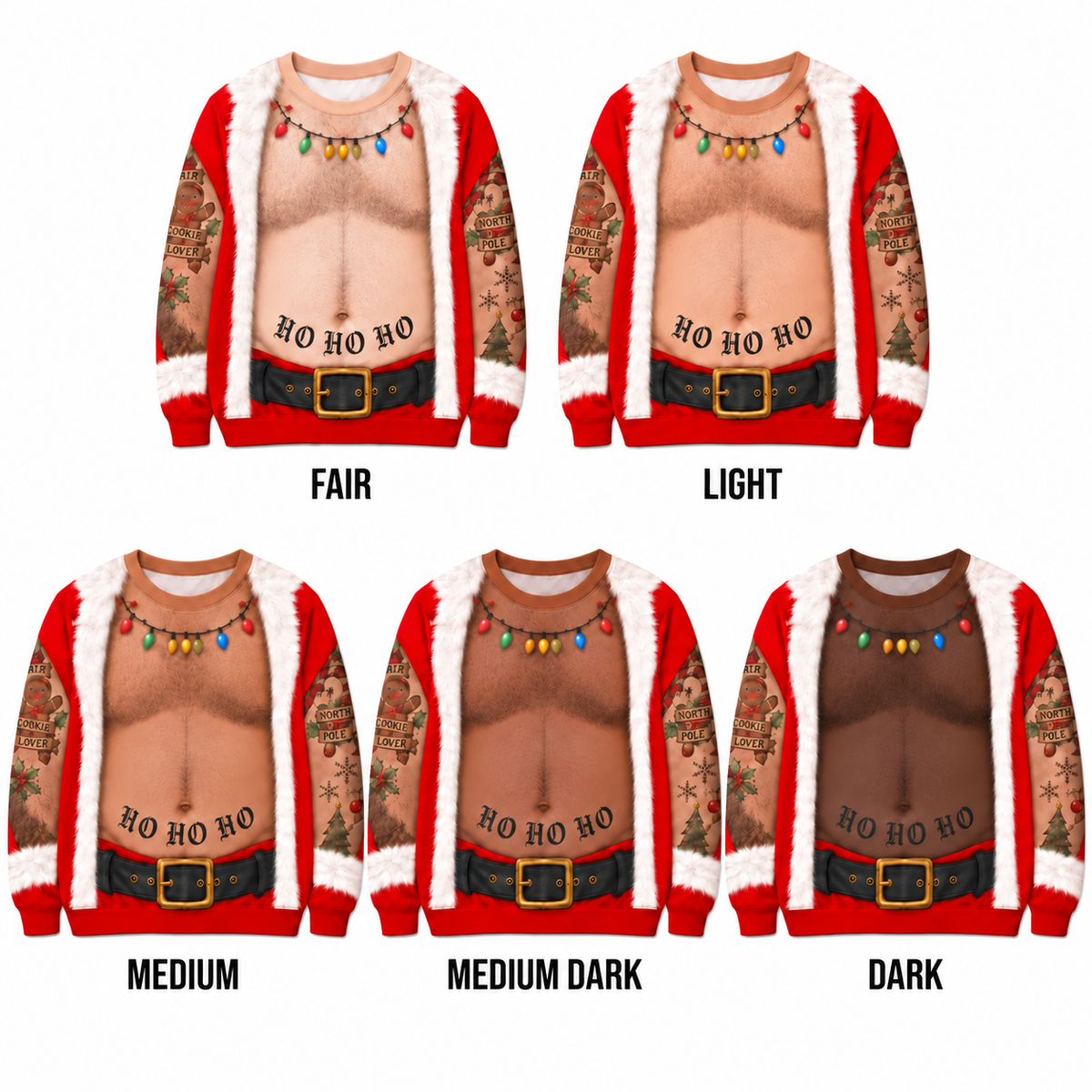Naughty Couples Ugly Christmas Sweaters - Ho Ho Ho His & Her Set