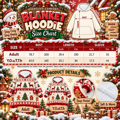 Blanket hoodie size chart