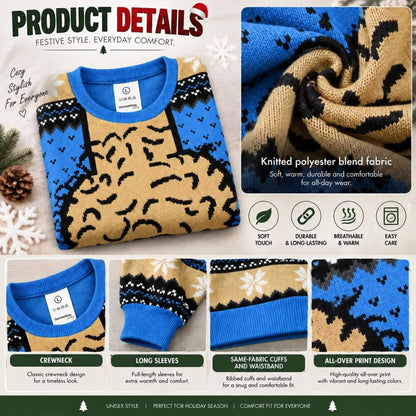 Funny Christmas Ugly Sweater, Novelty Festive Graphic Pullover, Holiday Party Sweater for Men and Women, Fun Christmas Gift
