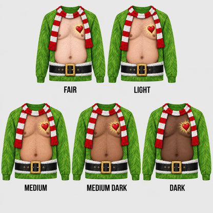 Size chart for Christmas couples pajama set