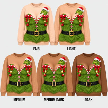 Skin tone options for Christmas fake body sweatshirt