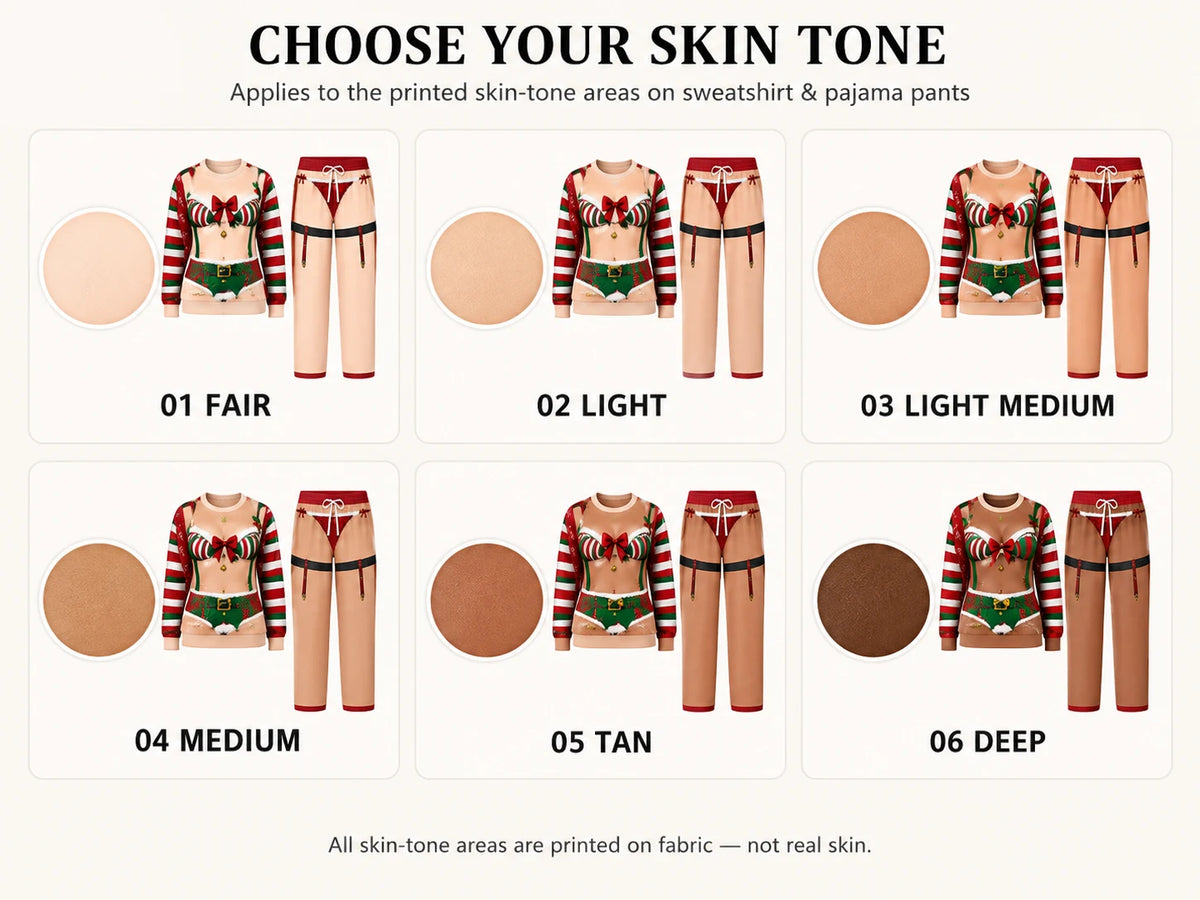 Christmas sweater skin tone options light medium dark
