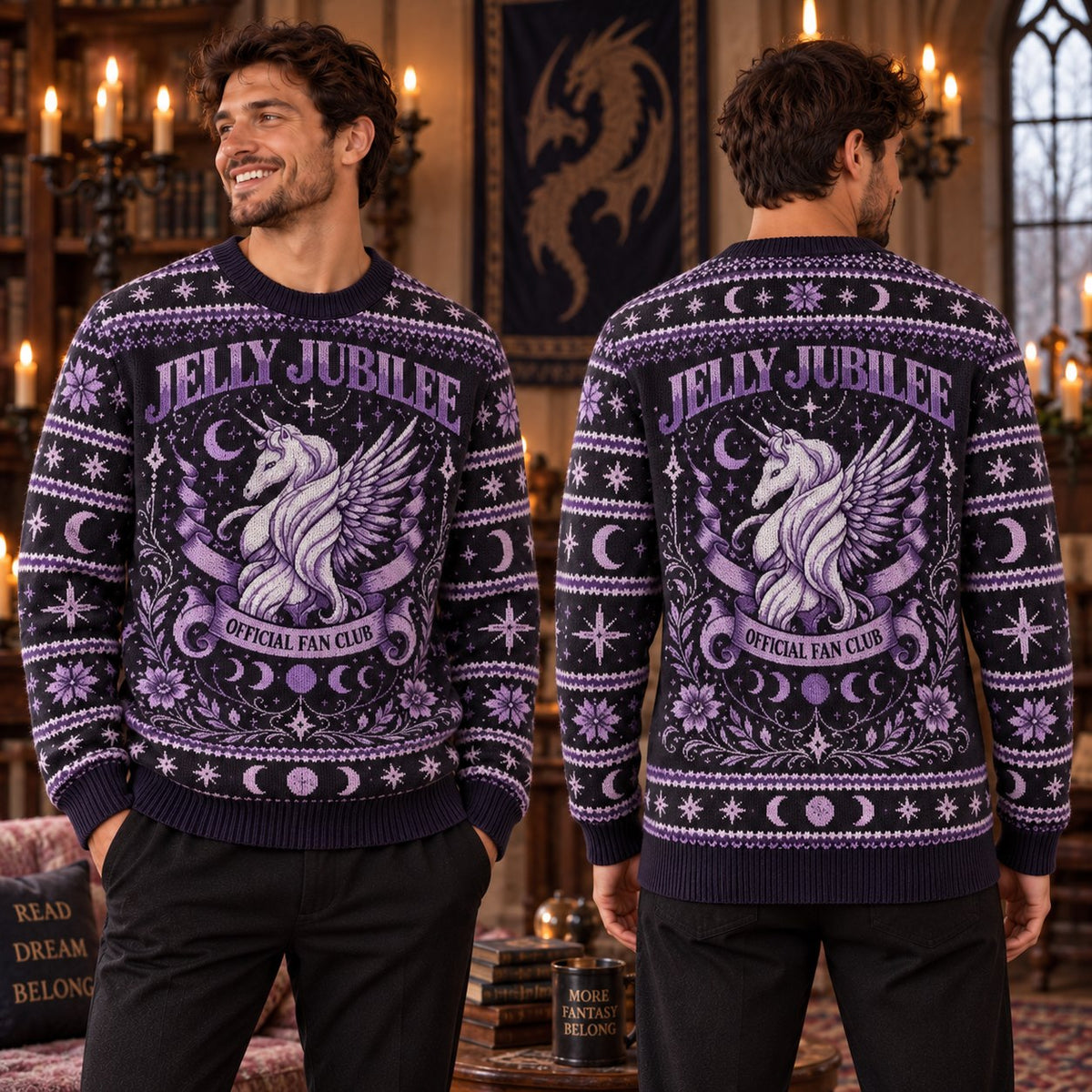 Jelly Jubilee Fan Club Knit Ugly Christmas Sweater