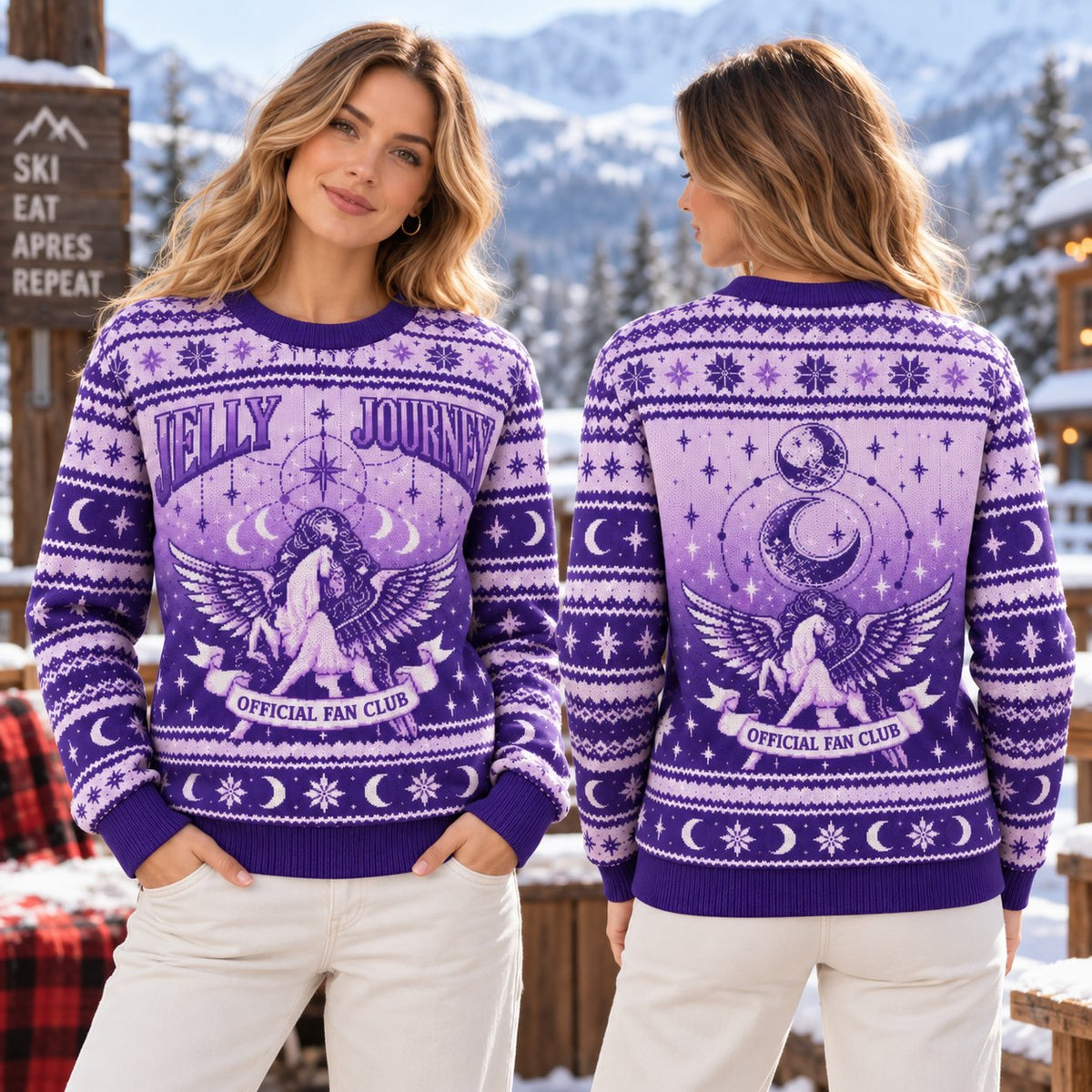 Jelly Journey Purple Knit Ugly Christmas Sweater