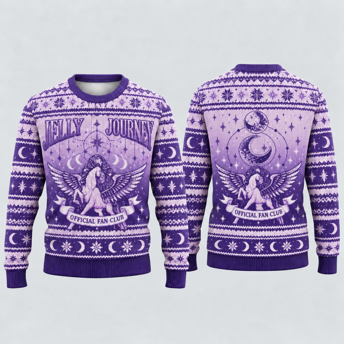 Jelly Journey Purple Knit Ugly Christmas Sweater