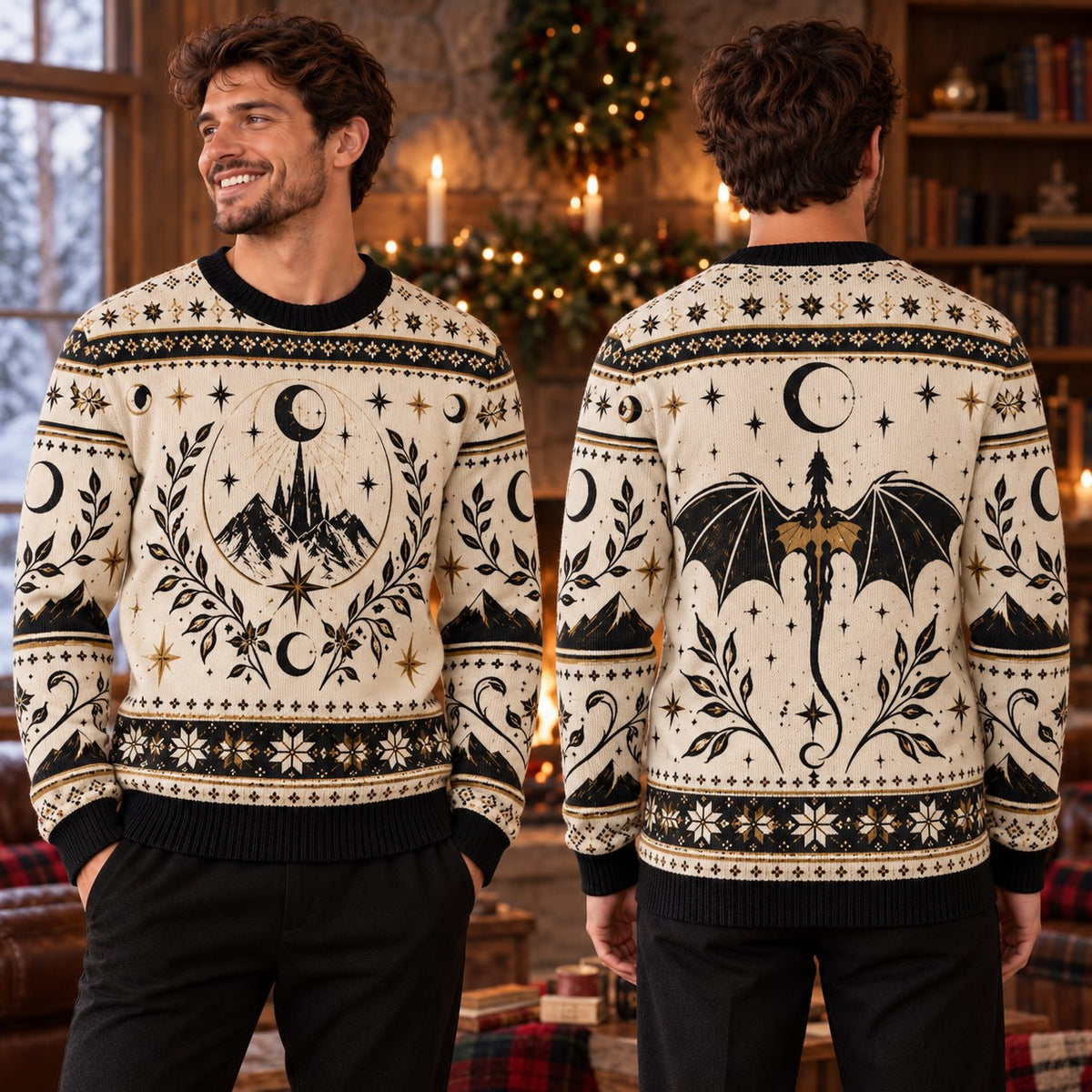 Dragon Rider Crest Knit Ugly Christmas Sweater