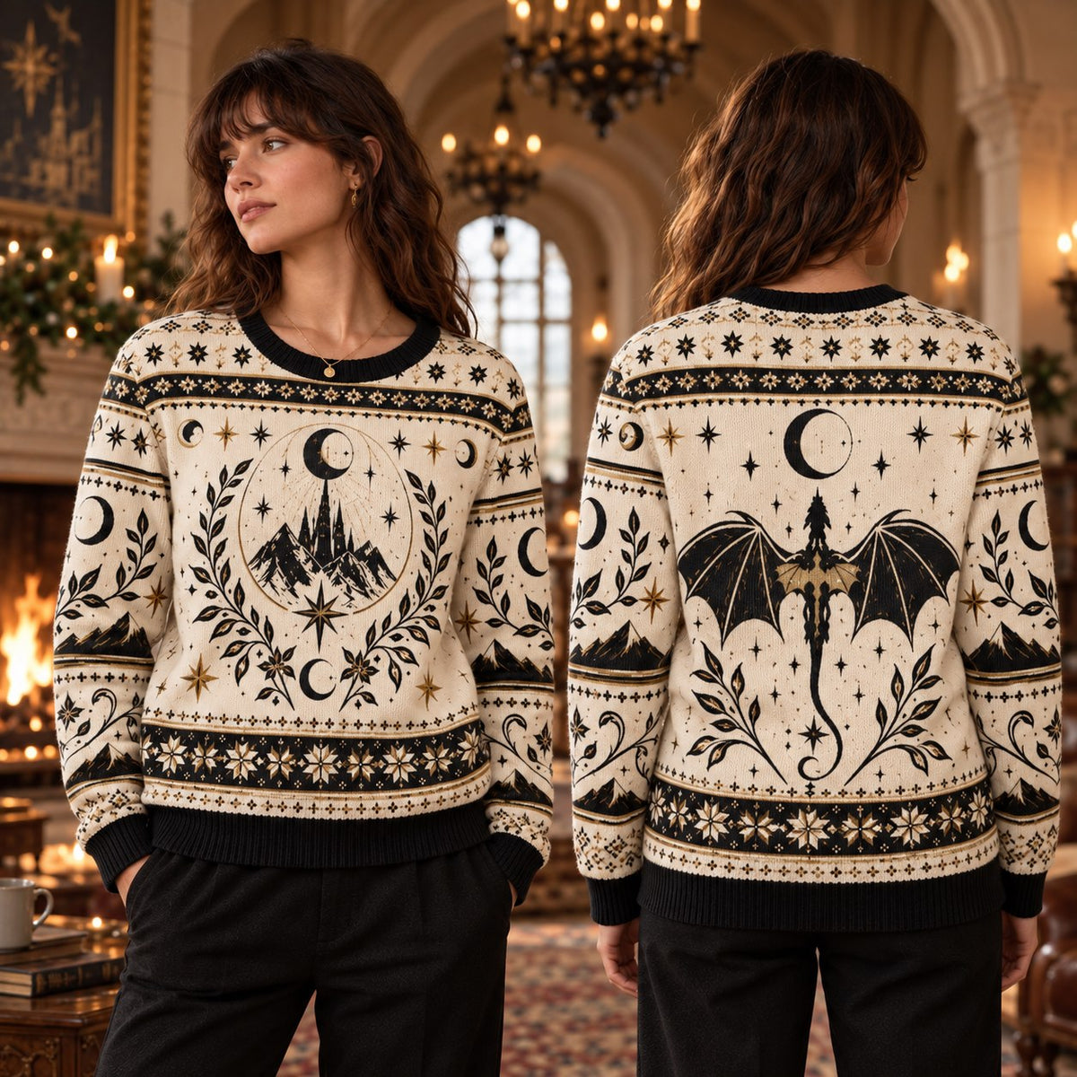 Dragon Rider Crest Knit Ugly Christmas Sweater
