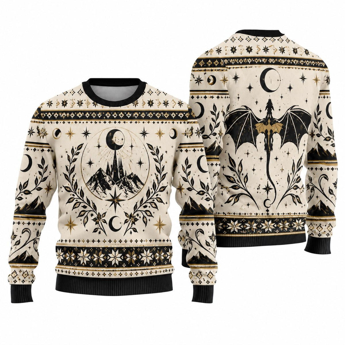 Dragon Rider Crest Knit Ugly Christmas Sweater