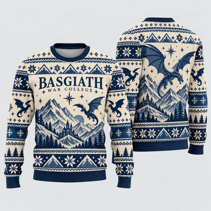 Basgiath War College Blue Knit Ugly Christmas Sweater