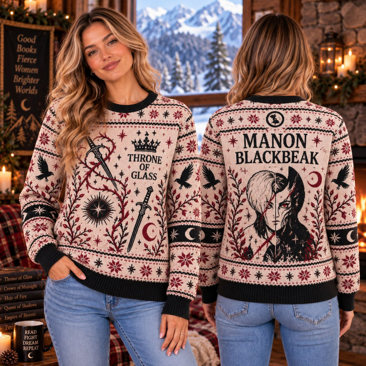 Manon Blackbeak Throne of Glass Knit Ugly Christmas Sweater
