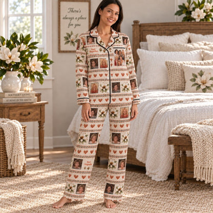 Steel Magnolias Pajamas Sets, Cream Floral Cast Print, Long Sleeve Set, Short Sleeve Set or Pajama Pants, Christmas Gift