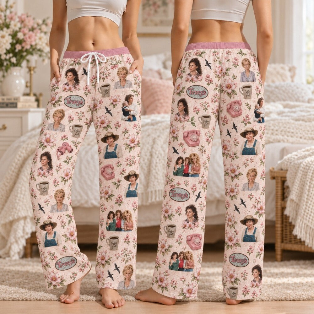 Pink Floral Friendship Pajamas Set, Long Sleeve, Short Sleeve or Pajama Pants, Cozy Holiday Gift