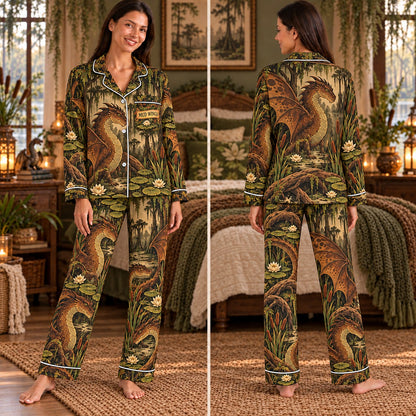 Wings of Fire satin pajamas Design 8 – front and back view