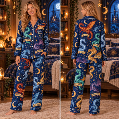 Wings of Fire satin pajamas Design 1 – front and back view