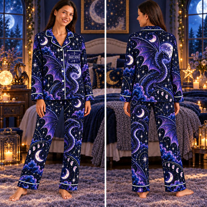 Wings of Fire satin pajamas Design 4 – front and back view