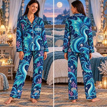 Wings of Fire satin pajamas Design 5 – front and back view