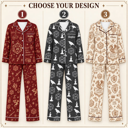 Choose your design – 3 Dungeons and Dragons satin pajama prints