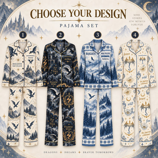 Choose your design – 4 Fourth Wing satin pajama prints