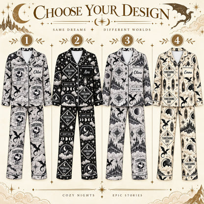 Choose your design – 4 Fourth Wing satin pajama prints