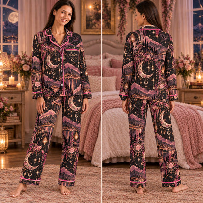 ACOTAR satin pajamas Design 2 – front and back view