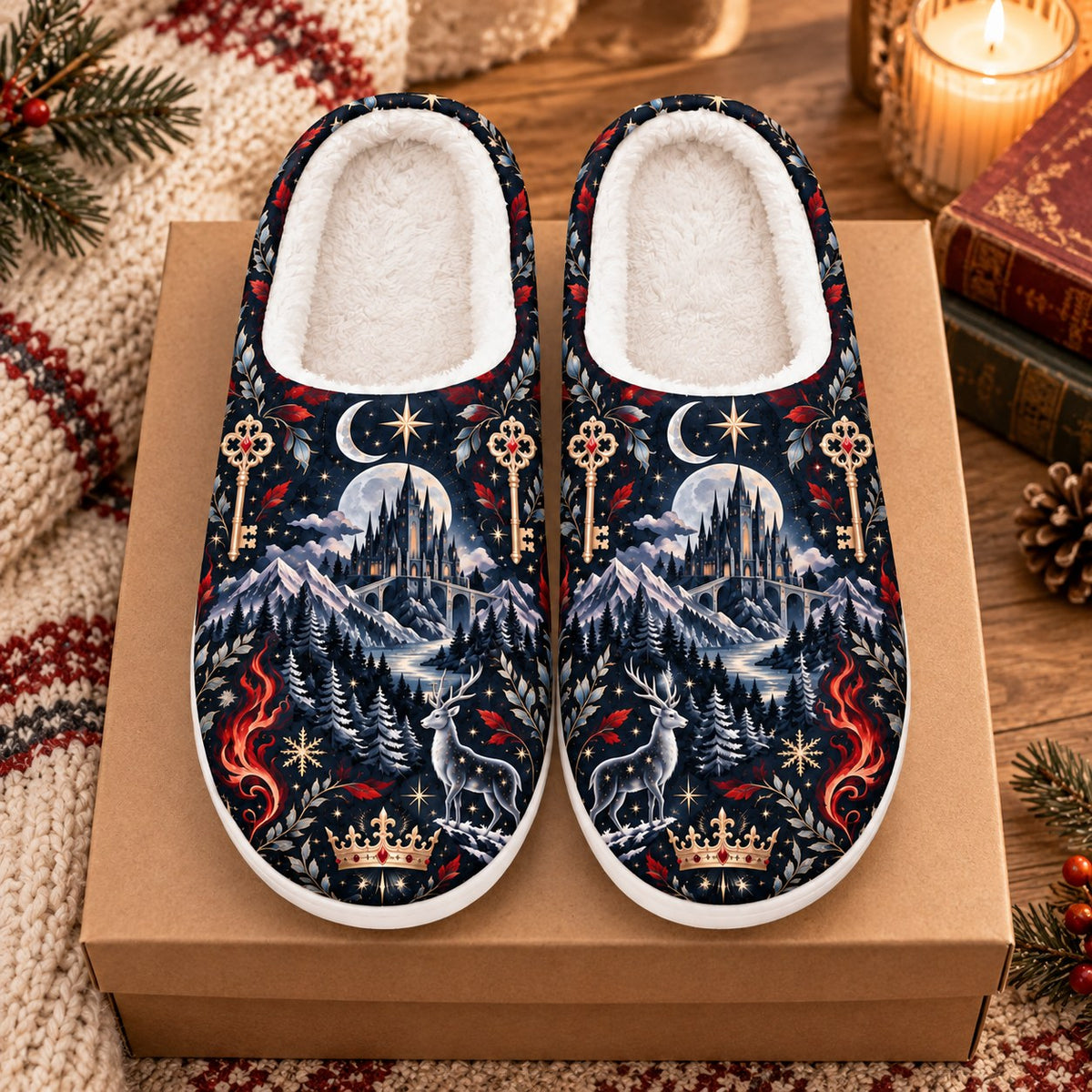 Throne of Glass Wyrdkey crown slippers - gift box