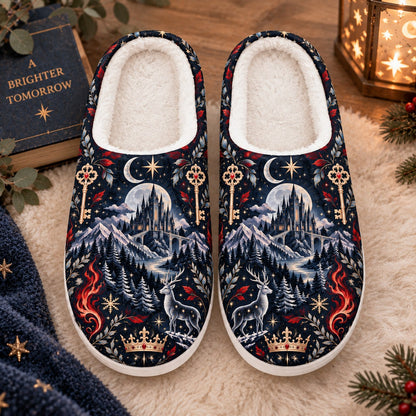 Throne of Glass Wyrdkey crown slippers - top view