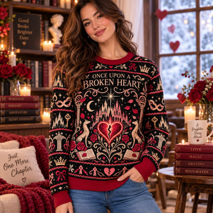 Fantasy Romance Christmas Sweatshirt, Enchanted Fox Bookish Sweater, Fairytale Holiday , Reader Christmas Gift