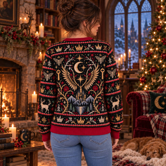 Court of Dreams Thorns and Stardust knit ugly Christmas sweater - back