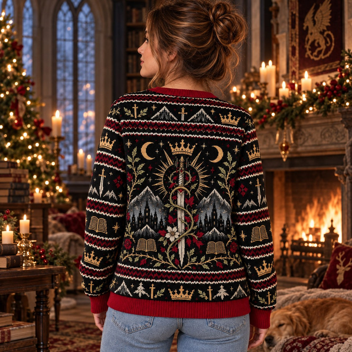 Paedyn and Kai Enemies to Lovers knit ugly Christmas sweater - back