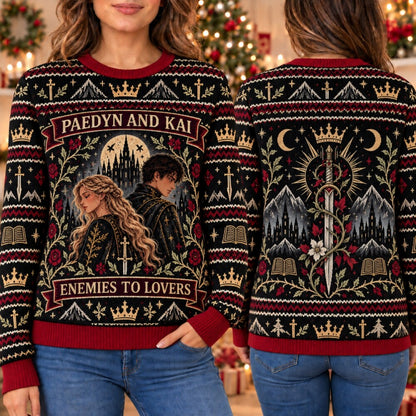Enemies to Lovers Christmas Sweatshirt, Fantasy Romance Bookish Sweater, Royal Holiday Sweater, Reader Gift
