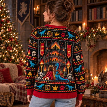 New Achievement Princess Donut and Mongo knit ugly Christmas sweater - back