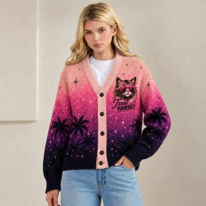 Dungeon Crawler Carl cardigan Princess Donut Night Meow Mode pink purple ombre - view 4
