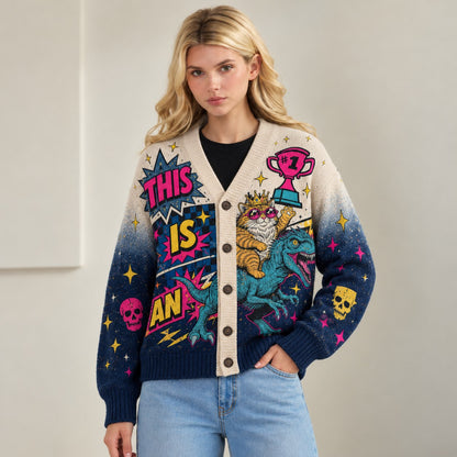 Dungeon Crawler Carl cardigan This Is an Outrage Princess Donut riding Mongo - view 4