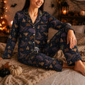 Owens Sisters Pajamas, Witchy Satin Pajama Set, Magical Sleepwear, Spooky Lounge PJs, Sister Gift, Halloween Sleepwear