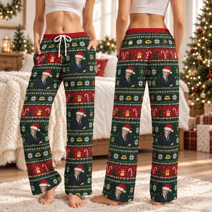 Funny Santa Hat Christmas Pajamas Set, Long Sleeve, Short Sleeve or Pajama Pants, Holiday Sleepwear