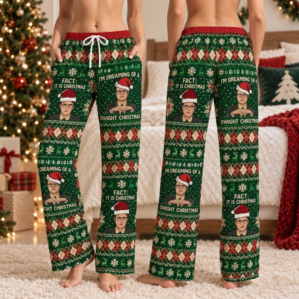 The Office Dwight Christmas Pajamas Sets, Dwight Schrute Argyle Print, Long Sleeve Set, Short Sleeve Set or Pajama Pants