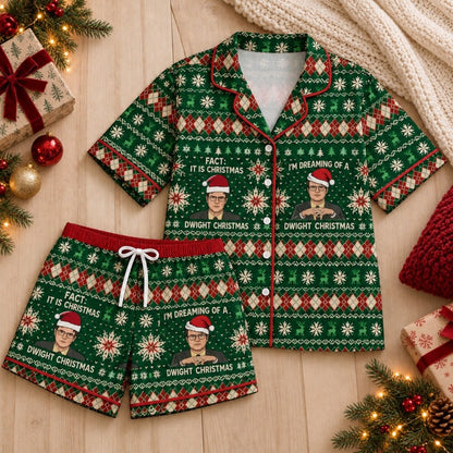The Office Dwight Christmas Pajamas Sets, Dwight Schrute Argyle Print, Long Sleeve Set, Short Sleeve Set or Pajama Pants